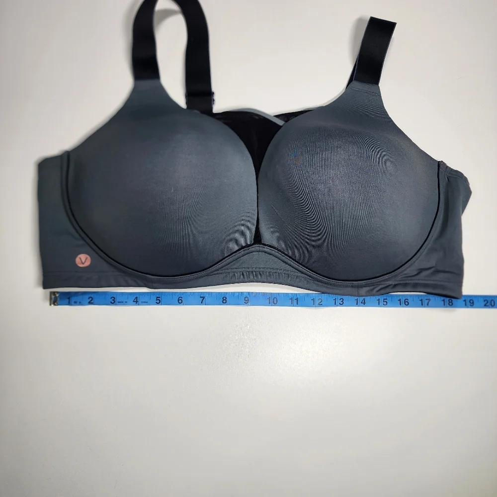 LIVI Active 46DD Sports Bra Wireless Wicking Medium Impact Blue Gray - Picture 8 of 8